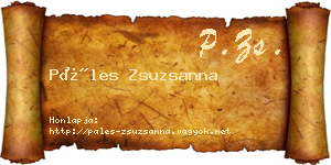 Páles Zsuzsanna névjegykártya